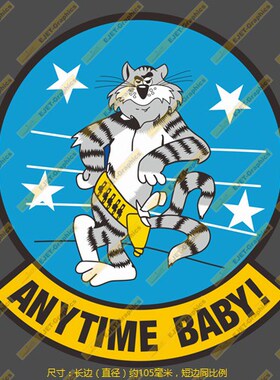 F-14 TOMCAT ANYTIME BABY个性大号防水笔记本贴车贴行李箱贴潮贴