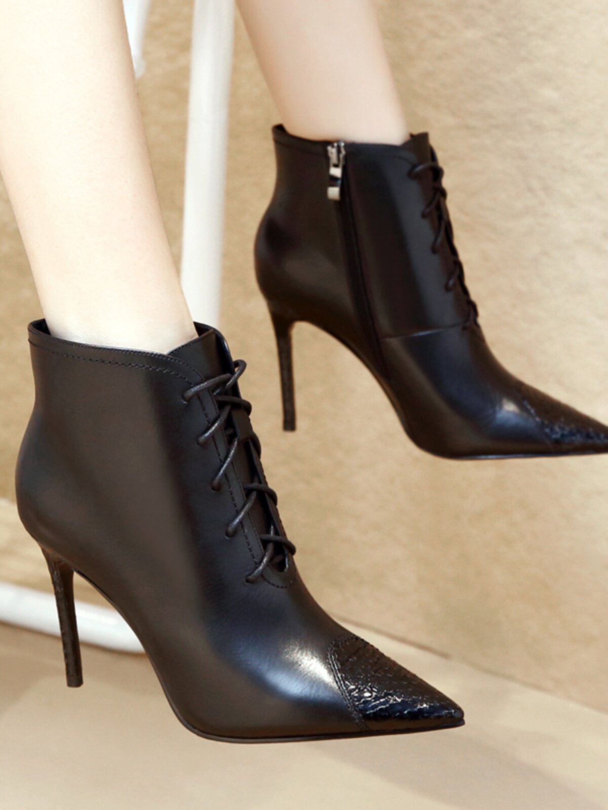 BROKEN YARD CLEARANCE MARTIN BOOTS VELVET LEATHER POINTED HEELS WOMENS AUTUMN AND WINTER STILETTO HEEL BOOTIES WOMENS 39 PLUS SIZE