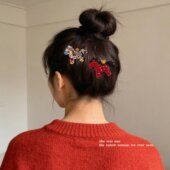 儿童新年轻奢闪钻发夹喜庆本命年小女孩侧边发卡宝宝头饰马上有钱