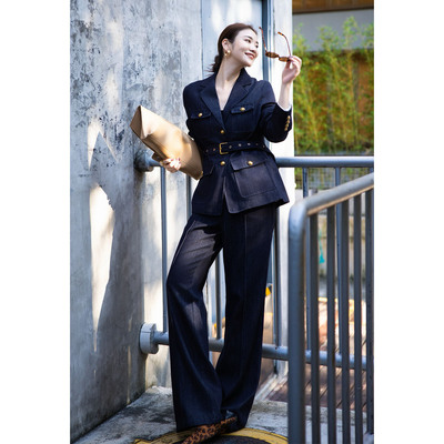 轻奢优雅风牛仔西装套装