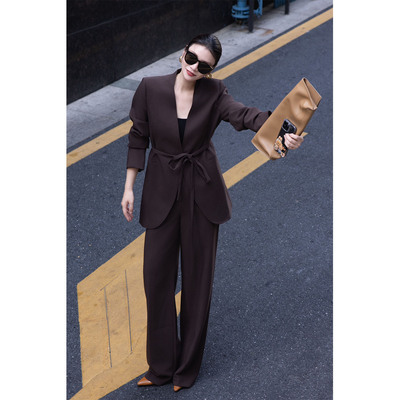 欧美简约老钱风西装套装