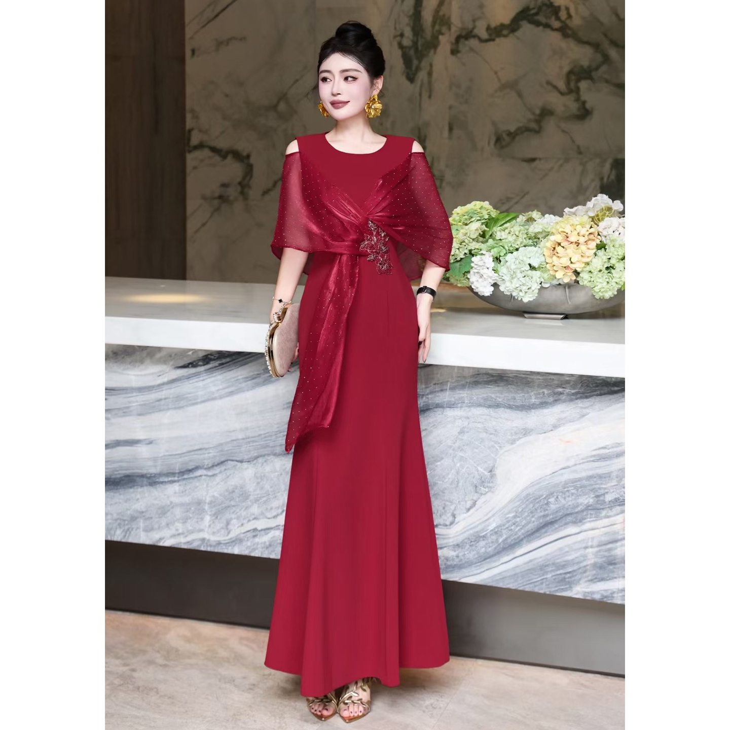 高贵年轻轻奢鱼尾连衣裙子