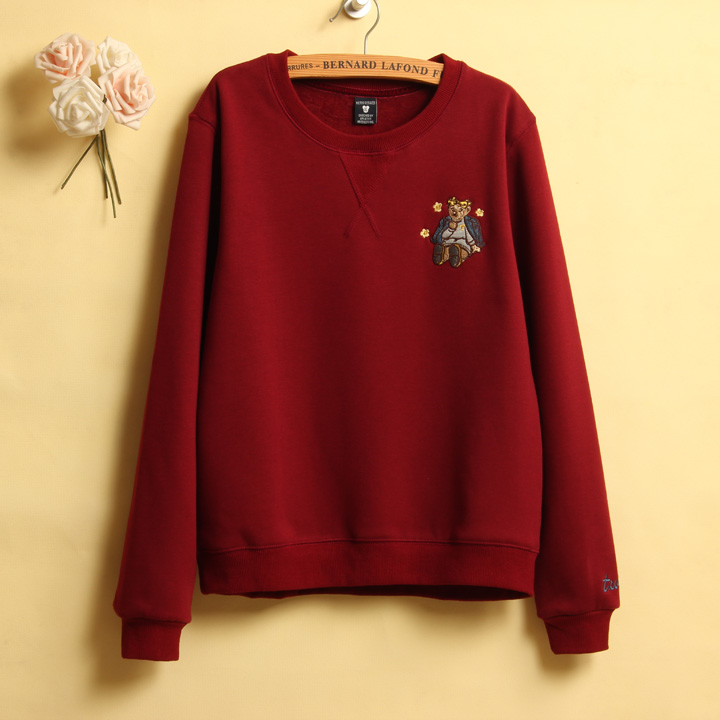 冬装加绒加厚刺绣纯棉运动卫衣