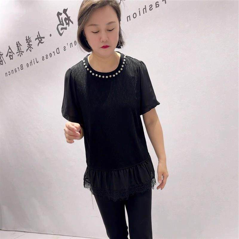 芮娜依莲大码打底衫2026夏装T恤1839女人味短袖大码女装气质衫