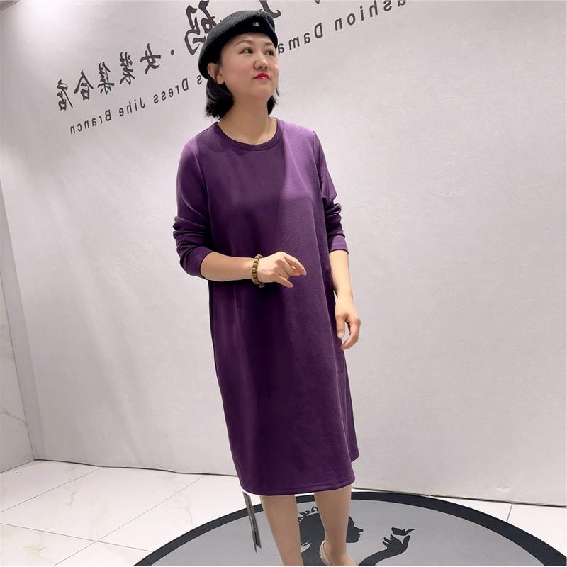 播本2025冬季新款带兜女人味休闲裙加大码打底衫9508B