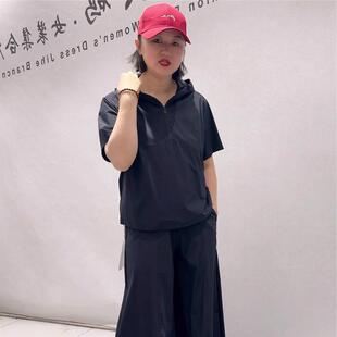 女装 加大码 胖妹妹200斤上衣 加肥连帽短袖 天骄一生水26268初夏潮款