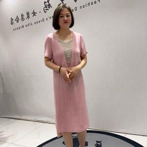 芮娜依莲洋气裙2026夏装5216连衣裙加肥加大码女装显瘦醋酸潮流裙