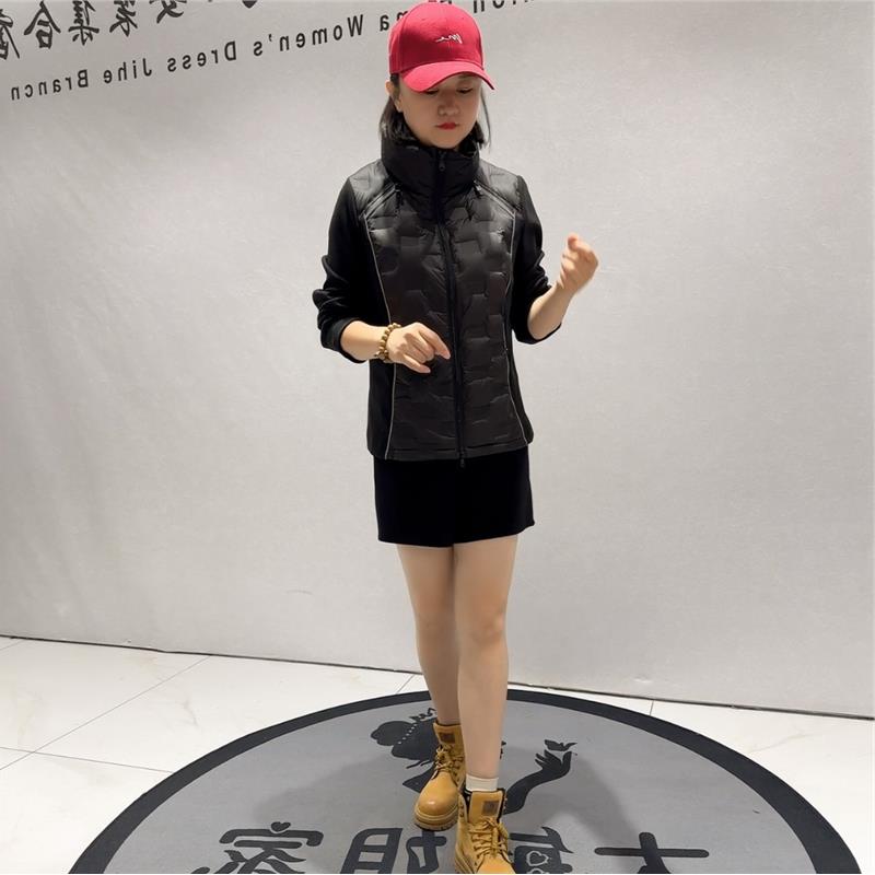 2025冬芮娜依莲开衫加绒袖羽绒服加大码女装外套9531