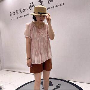芮娜依莲2026夏装新5778短袖衫加肥加大码女装胖mm上衣显瘦打底衫