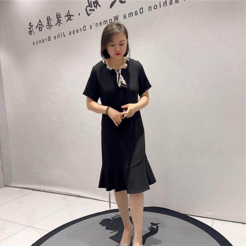 芮娜依莲时尚潮流胖mm芮娜依莲潮裙3595连衣裙大码女装显瘦鱼尾裙