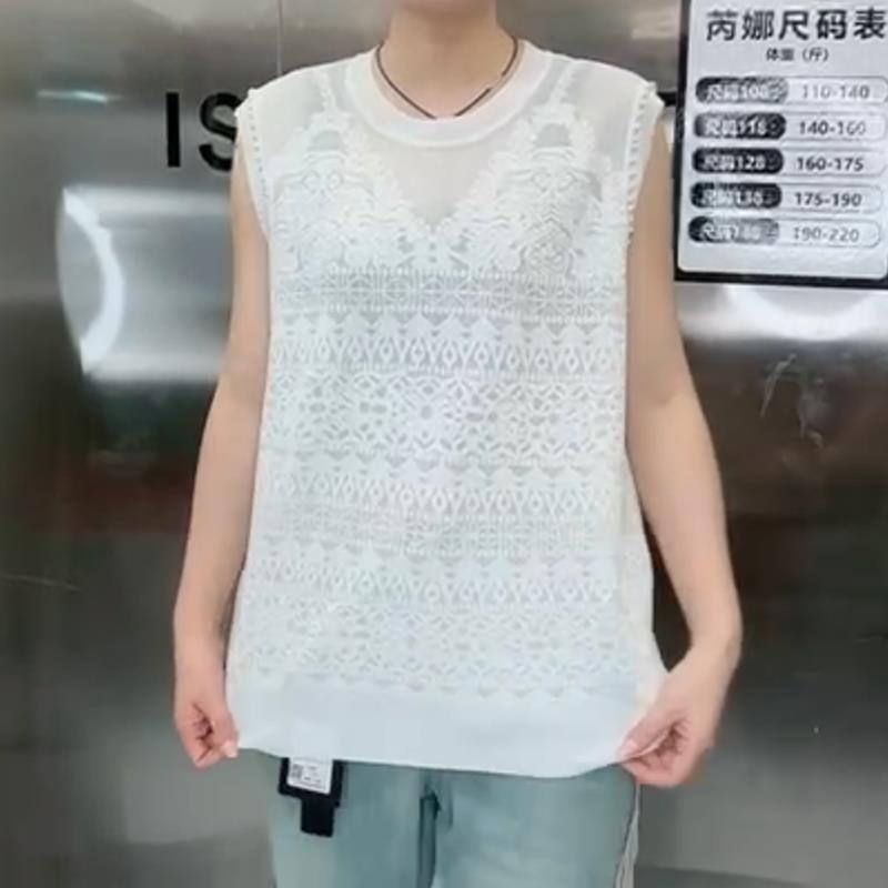 8037夏季新款欧韩加肥显瘦胖MM大码女装百搭款砍袖百搭圆领小背心