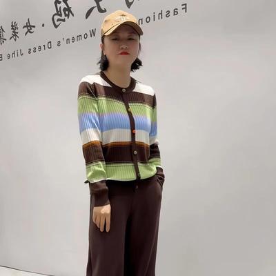 2026春女权贵族1123年货春款针织衫潮流衫加肥加大200斤显瘦打底