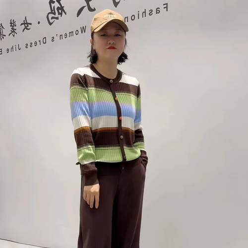 2026春女权贵族1123年货春款针织衫潮流衫加肥加大200斤显瘦打底
