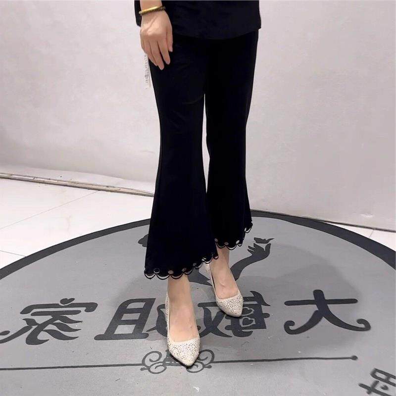 2026夏装新女权贵族高腰时尚潮流胖mm裤1029200斤显瘦微喇裤子