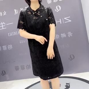 女装 连衣裙 中长款 欧韩修身 显瘦胖MM大码 新款 短袖 7127芮娜依莲夏季