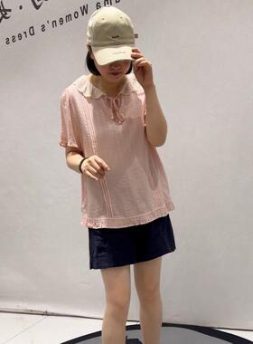 芮娜依莲时尚胖mm打底2026夏5728短袖衫大码女宽松显瘦气质衫潮