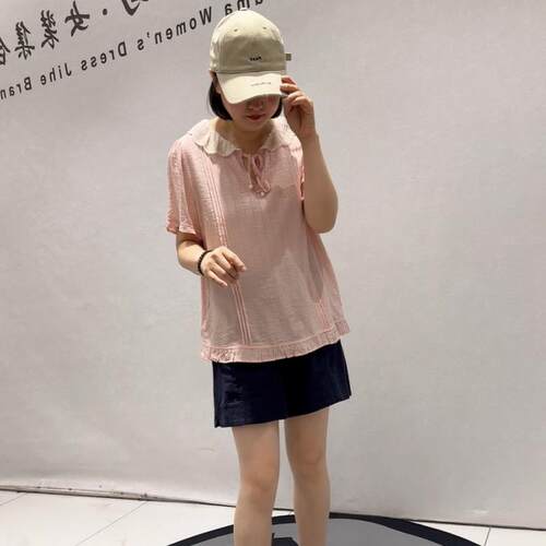 芮娜依莲时尚胖mm打底2026夏5728短袖衫大码女宽松显瘦气质衫潮
