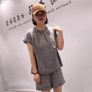 女装 2026夏装 200斤打底 潮大码 胖m亚麻短袖 一生水T恤26390夏季 新款