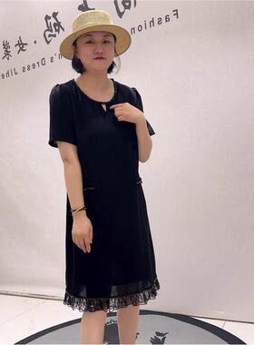 芮娜依莲洋气裙2026夏装6502连衣裙加肥加大码女装宽松显瘦潮流裙