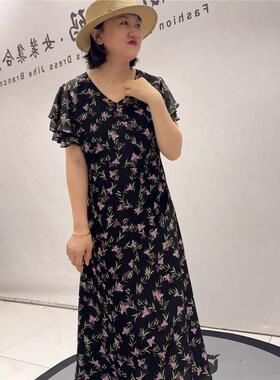 气质裙2026夏装芮娜依莲时尚潮流大码女装5333连衣裙加肥加大潮裙