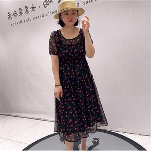 女权贵族大码女装连衣裙2026夏装31189樱桃图案减龄显瘦女人味