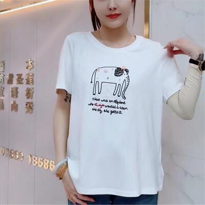 2026初夏新款女权贵族3880动物减龄休闲200斤短袖T恤衫大码女装