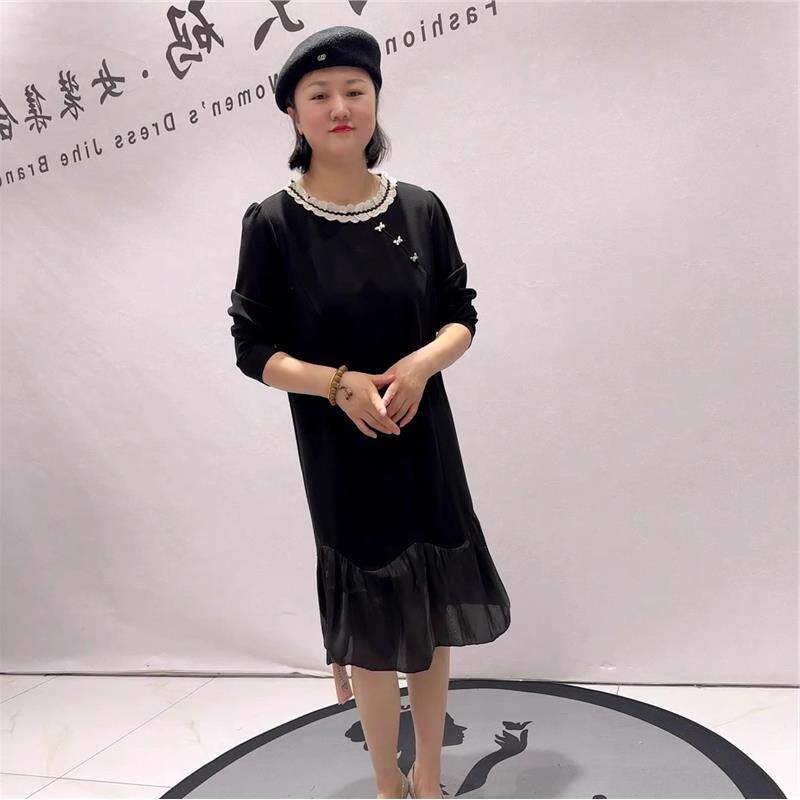 时装芮娜依莲2026年货新款连衣裙大码女装胖mm显瘦减龄时尚裙5309