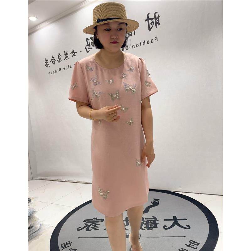 芮娜依莲时尚潮流裙2026夏装5199连衣裙加肥加大码女装宽松显瘦裙