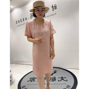 芮娜依莲时尚潮流裙2026夏装5199连衣裙加肥加大码女装宽松显瘦裙