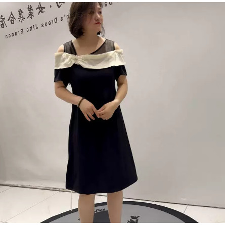 特价清4xl一件170-185斤穿，裙子3372露肩连衣裙加大码女减龄裙潮