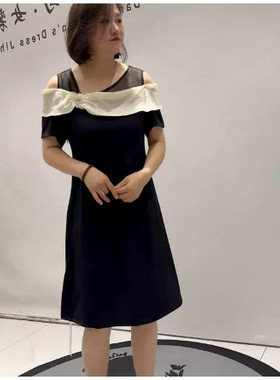 特价清4xl一件170-185斤穿，裙子3372露肩连衣裙加大码女减龄裙潮
