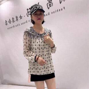 气质衫 芮娜依莲大码 上衣 雪纺衫 加肥胖mm打底5783长袖 女装 2026夏季