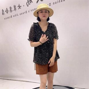 女权T恤2026夏装打底3521雪纺衫短袖加肥加大码女装200斤衫