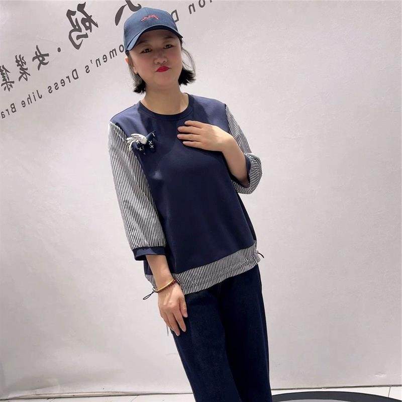 针丝缘时尚大码女装2026春装潮流胖T恤1409上衣减龄显瘦打底衫潮