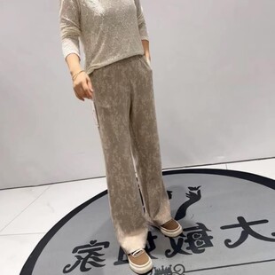 裤 休闲松紧腰200斤加肥拖地裤 子大码 5061时尚 女装 孤品高腰大码