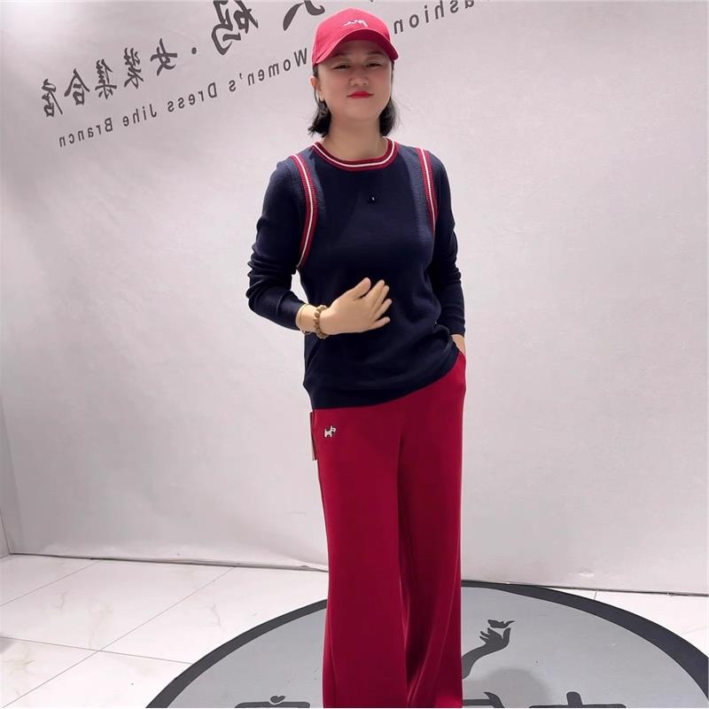 2026春季芮娜依莲针织衫加大码女装加肥加大气质衫200斤T恤衫1578