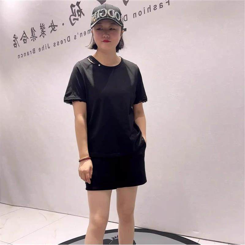 针丝缘时尚大码女装2026春装潮流胖T恤1203短袖衫减龄显瘦打底衫