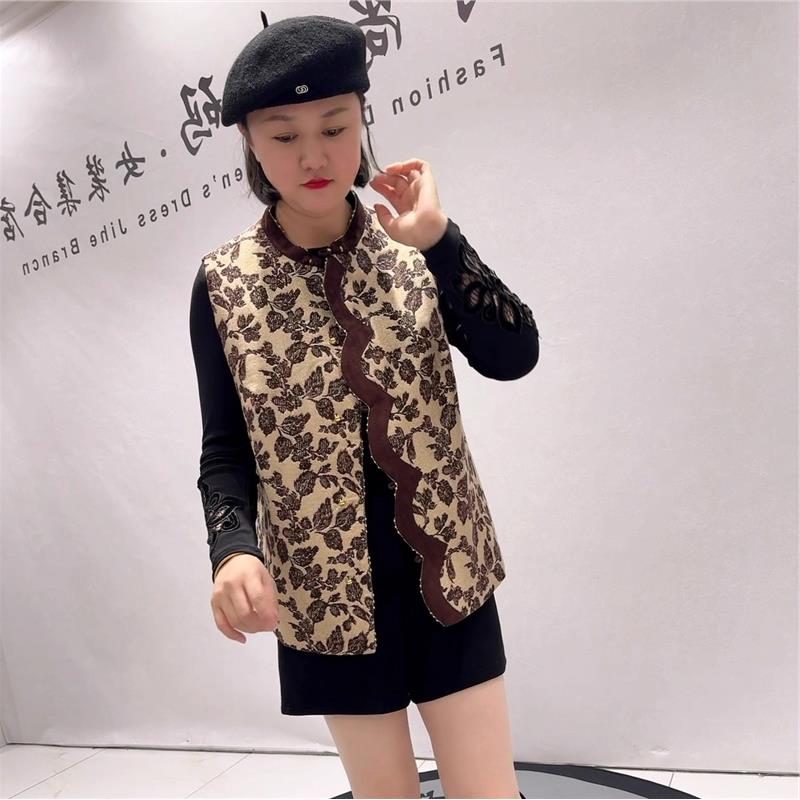 2025年春季新款芮娜依莲开衫马夹加肥加大胖mm气质200斤马甲5461