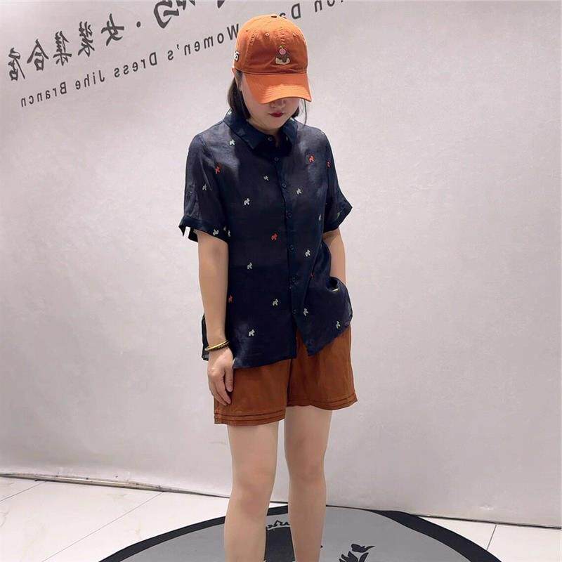 女权贵族T恤2026夏装打底31001麻料短袖衬衫大码女装200斤上衣