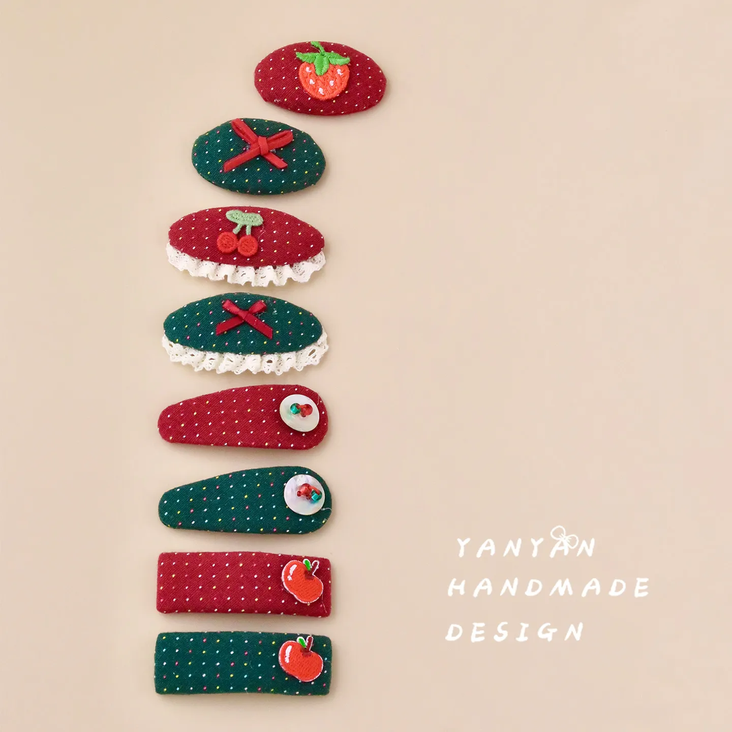 宝宝韩版红绿刘海发夹儿童布艺圣诞侧边夹女童不伤发跨境甜美发饰