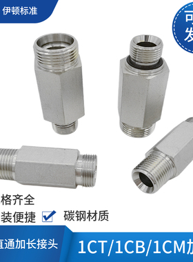 液压高压油管加长外丝过渡接头1CM/1CB/1CT卡套式H型24度锥碳钢