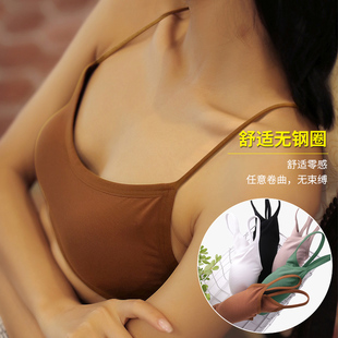 美背内衣女背心网红爆款 文胸夏裹胸 小胸聚拢小吊带薄款 抹胸一体式