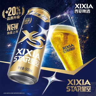 西夏啤酒 X5 STAR星空罐 拉格啤酒 500ml*12罐 整箱装 囍酒 送礼