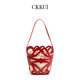 CKKUI 日本小众pu红色镂空包包高级感轻奢腋下水桶包慵懒风手提包
