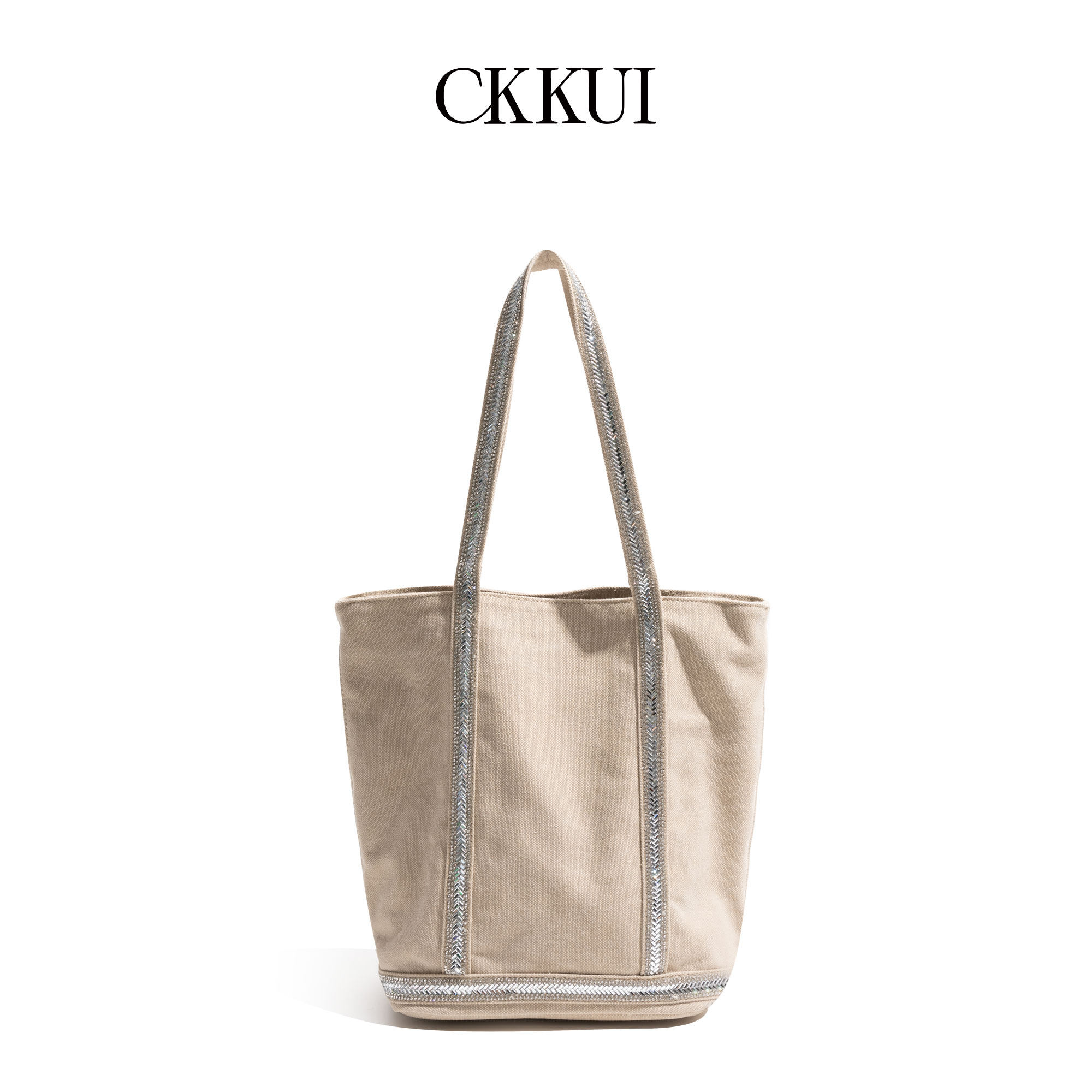 CKKUI 韩系时尚水钻小众帆布包包女款轻奢小众高级感手提包单肩包