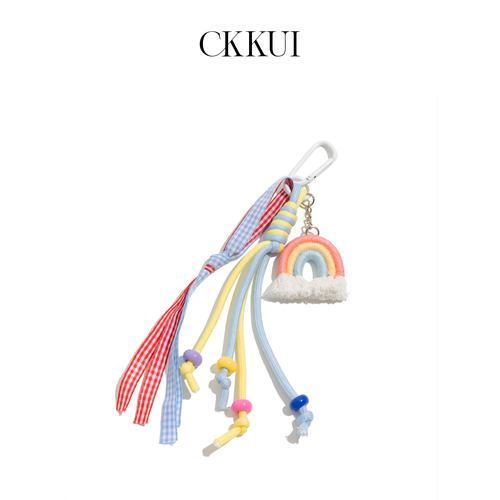 CKKUI秋冬多巴胺编绳彩虹挂件