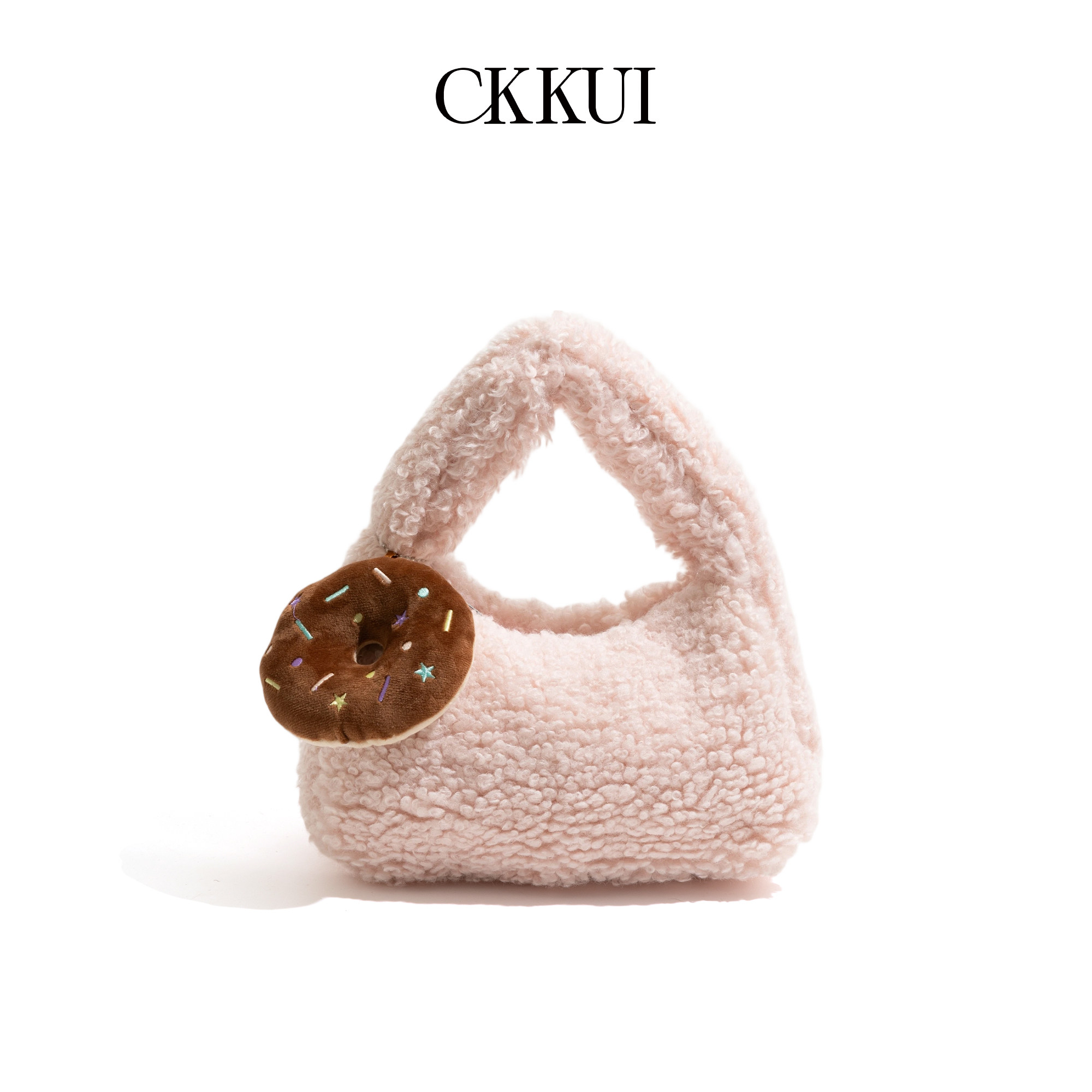 CKKUI 韩系温柔风粉色毛呢包包2025秋冬手拎包慵懒风手提包单肩包,箱包皮具/热销女包/男包,通用款女包,淘宝优惠券,粉丝福利购,淘宝优惠卷