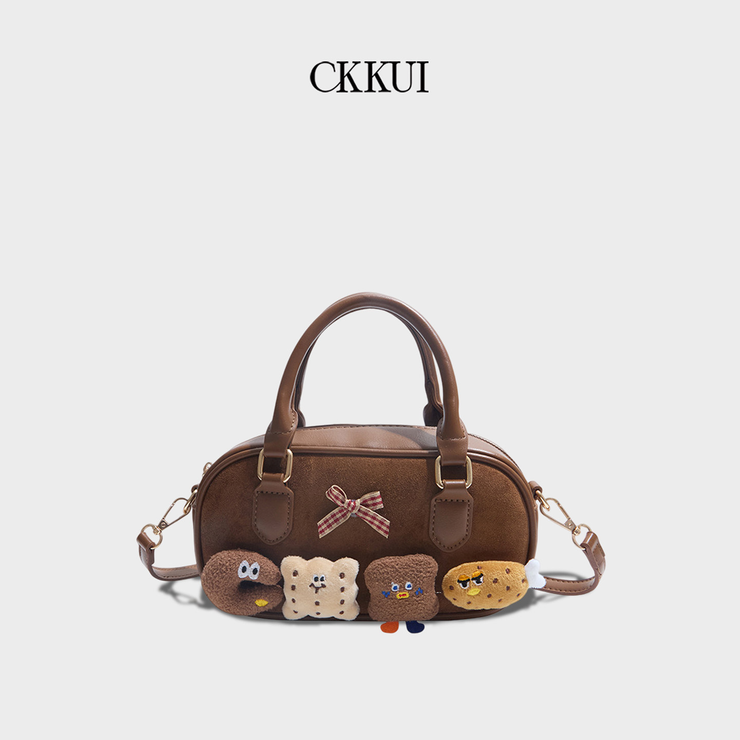 CKKUI 复古栗子风绒面包包女式2026腋下枕头包毛绒挂件手提单肩包,箱包皮具/热销女包/男包,通用款女包,淘宝优惠券,粉丝福利购,淘宝优惠卷