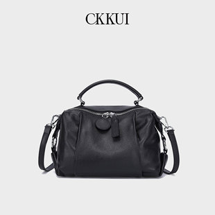 CKKUI 头层植鞣牛皮包包女2026新款通勤真皮枕头包手提单肩斜挎包