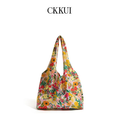 CKKUI复古温柔田园风碎花包包